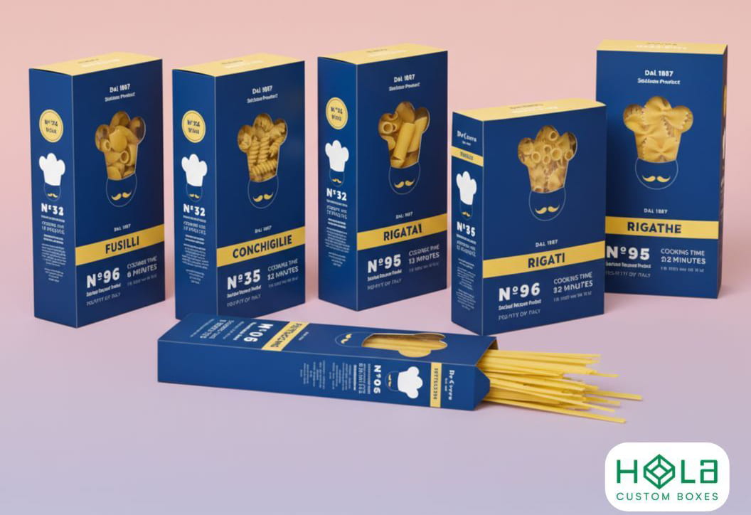 pasta retail packaging boxes with logo wholesale